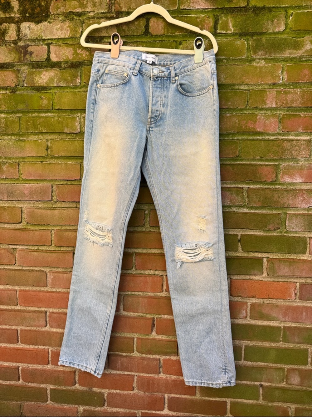 Soulland Light Blue Distressed Straight Jeans